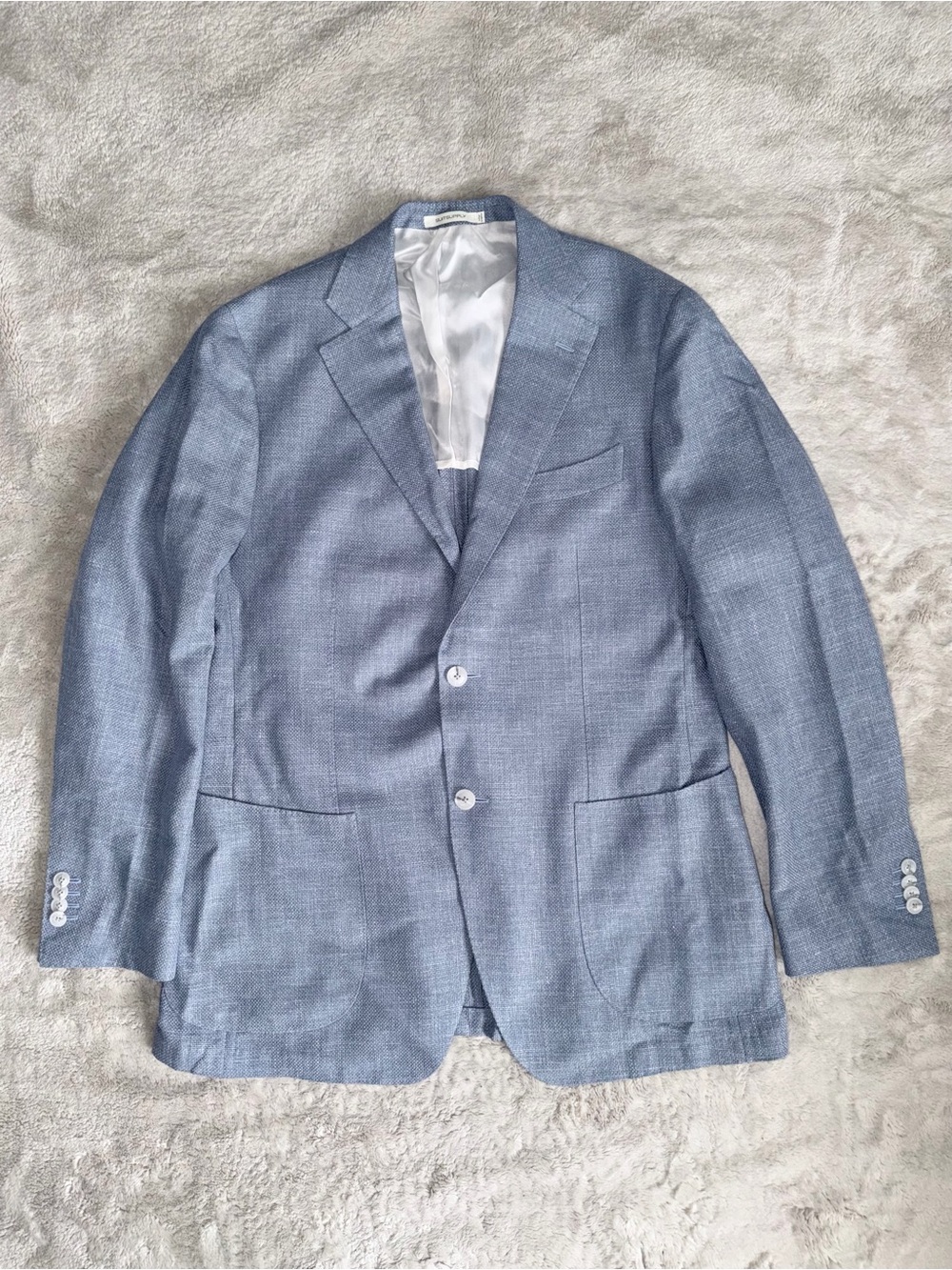 Suitsupply Havana no Blazer Men's 42R Slim E Thomas Blue Wool Linen Silk Cashmer